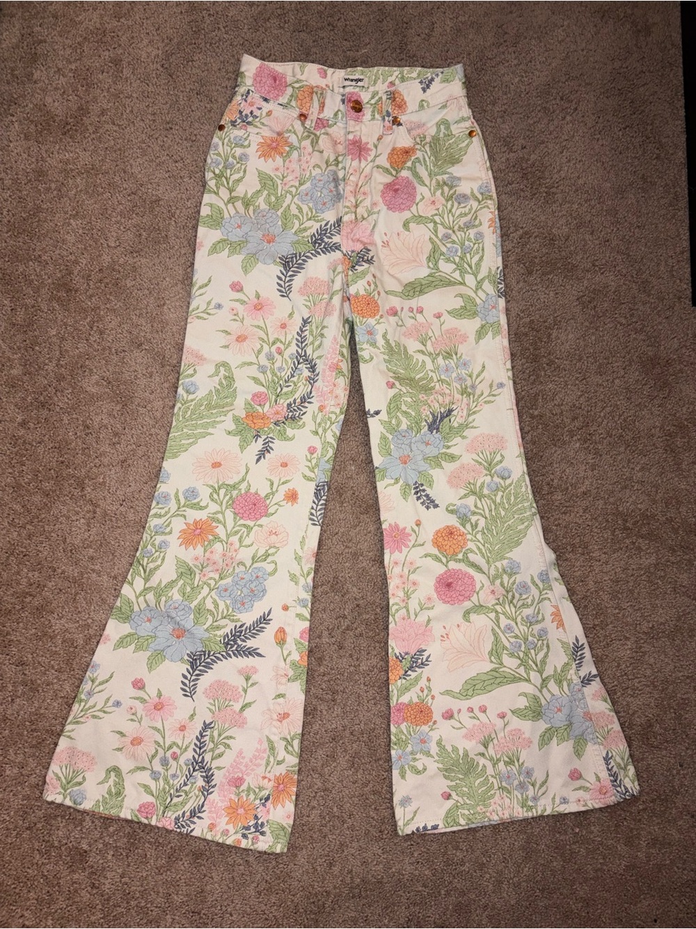 Free People x Wrangler Collab - Floral Print Jeans